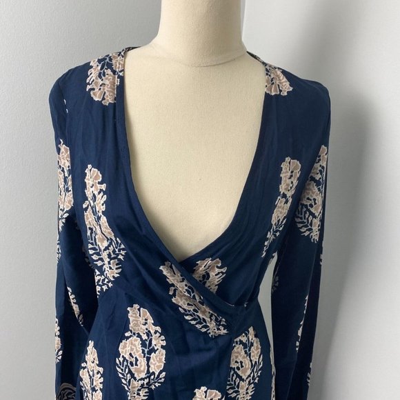 Angel Biba Size 10 Romper Wrap Long Sleeve Lightweight Paisley - Picture 2 of 9